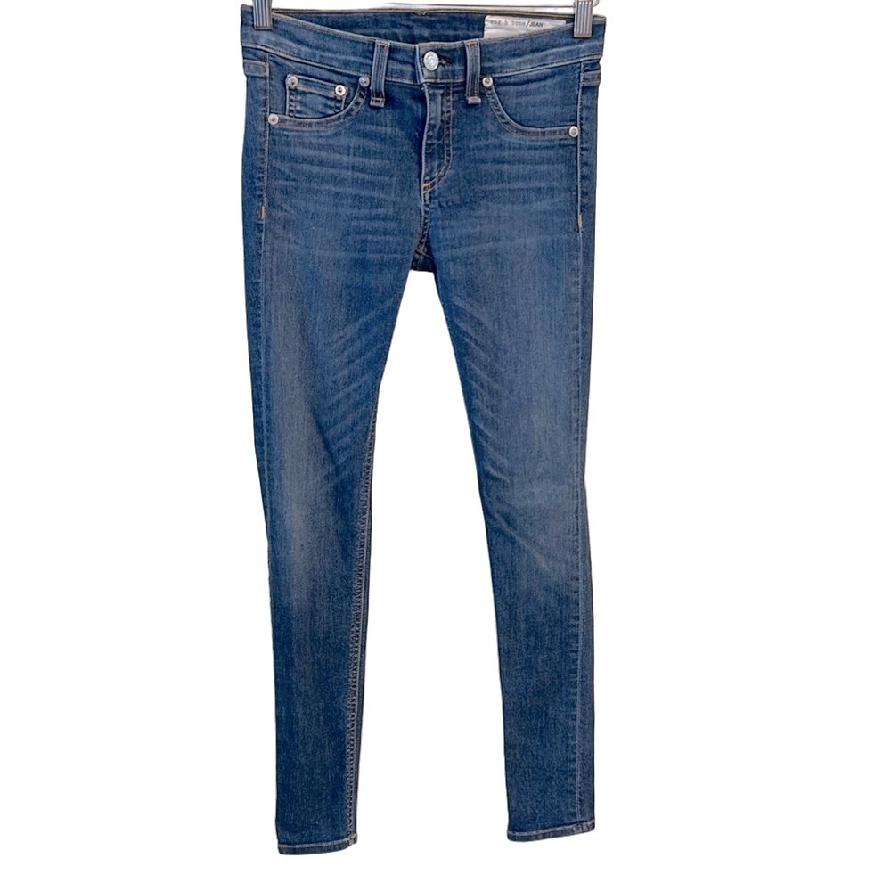 Rag & Bone Capri Low Rise Blue Wash Stretch Skinny Jeans Size 26 Denim